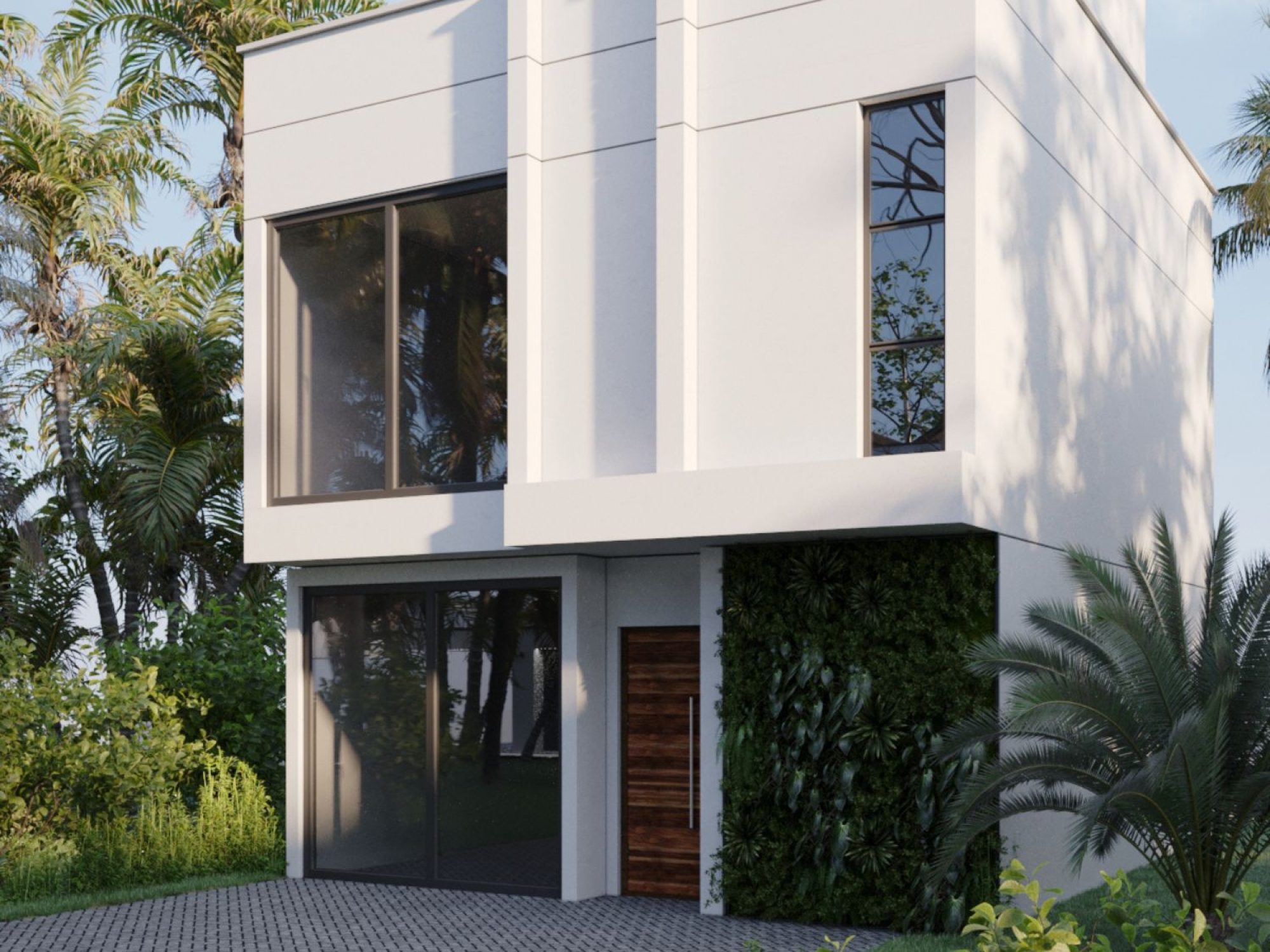 Punta Mita villa entrance with vertical garden and wood door for pre sale