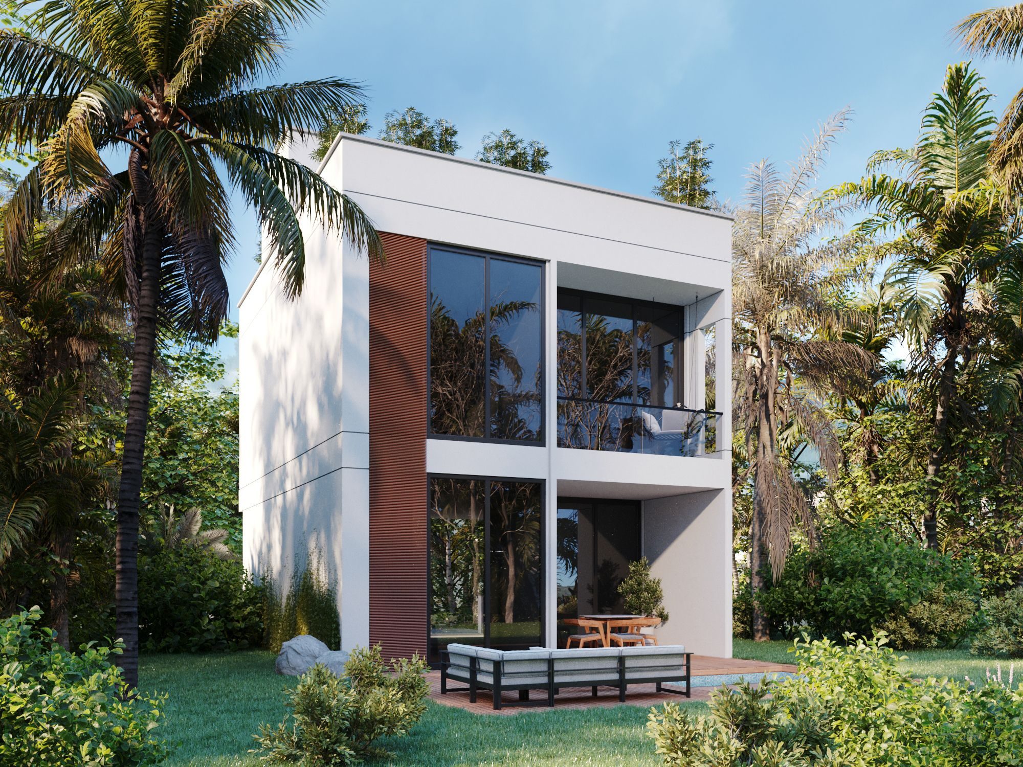 Punta Mita pre sale villa with modern facade and outdoor lounge